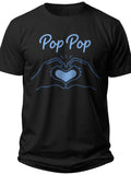 Pop Pop Heart Hands Pop Pop Shirt - Adult Unisex Tee