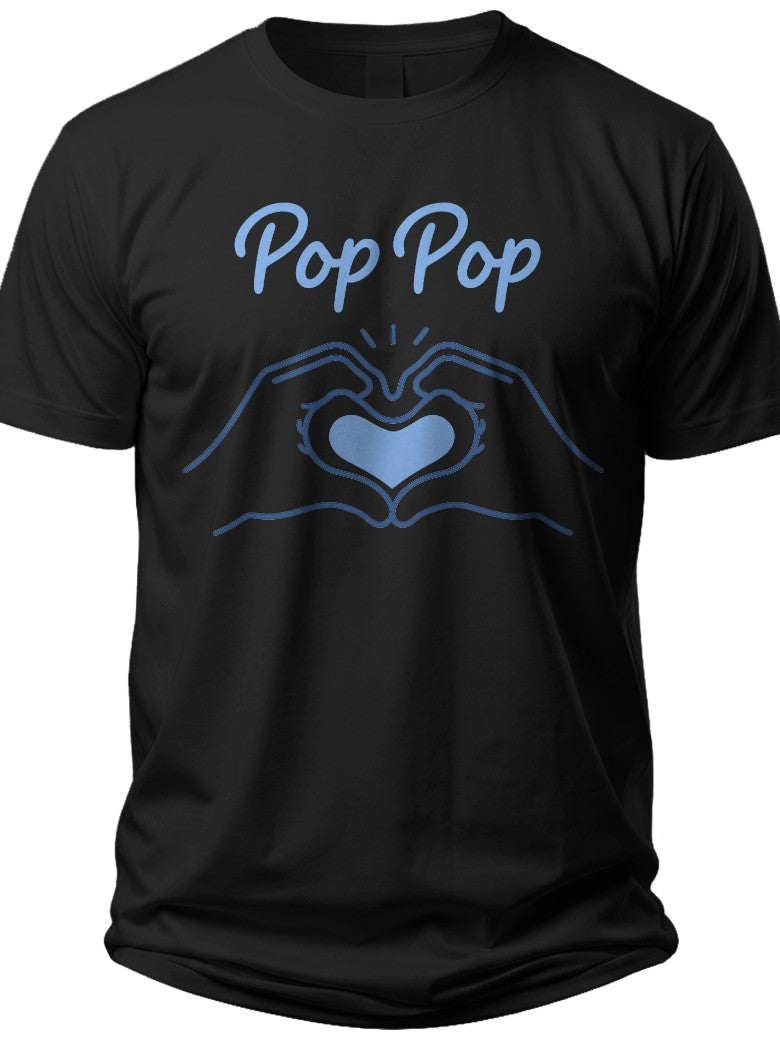 Pop Pop Heart Hands Pop Pop Shirt - Adult Unisex Tee
