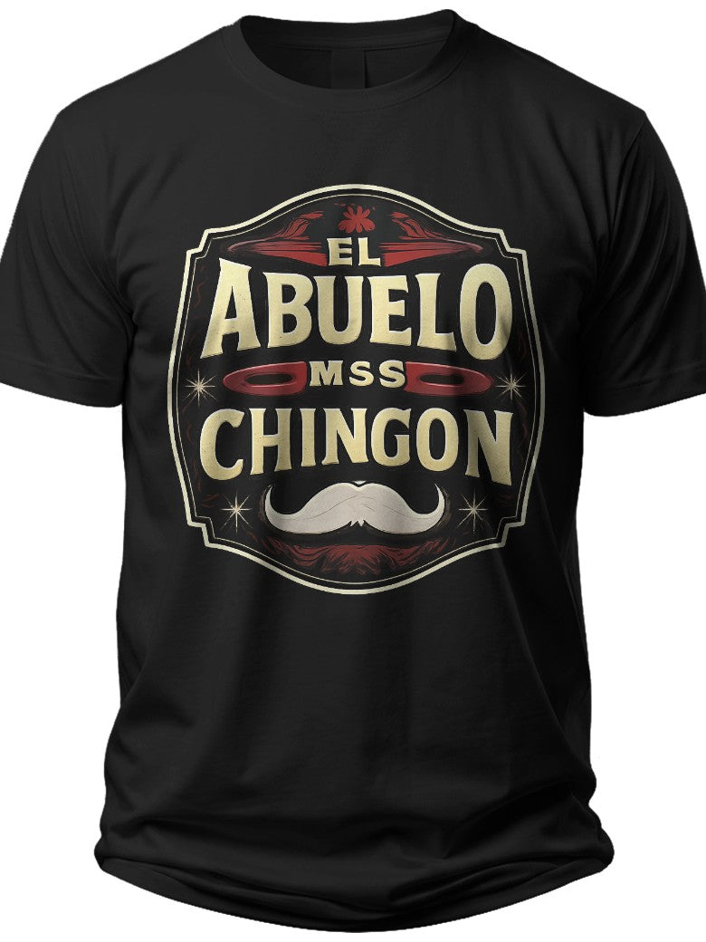 Vintage Grandpa Badge El Abuelo Mas Chingon Shirt - Adult Unisex Tee