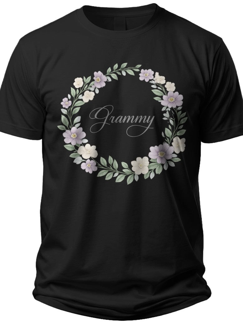Grammy Floral Wreath Grammy Shirts for Women - Adult Unisex Tee
