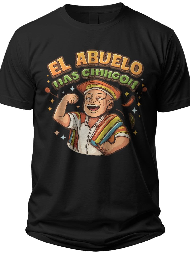 Cartoon Grandpa Hero El Abuelo Mas Chingon Shirt - Adult Unisex Tee
