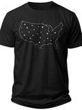 Starry Map Outline Usa Tshirt Men - Adult Unisex Tee
