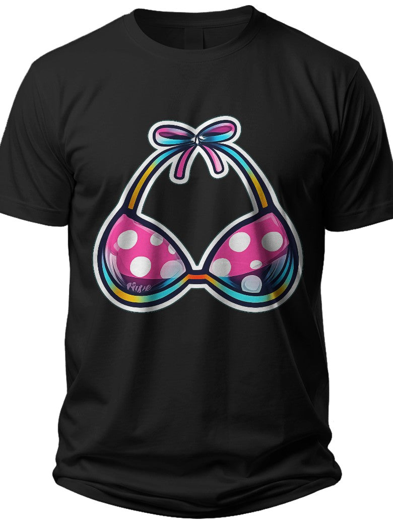 Playful Polka Dot Bikini Bikini T Shirt - Adult Unisex Tee