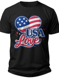 USA Love Heart Women Usa Shirt - Adult Unisex Tee