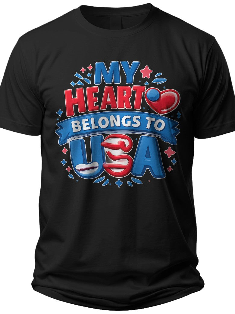 My Heart USA Usa Shirt Kids - Adult Unisex Tee