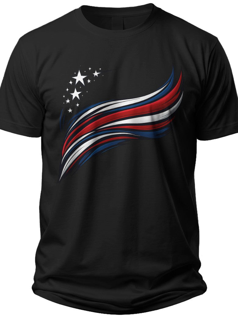 Waving Pride Usa Tshirt Women - Adult Unisex Tee