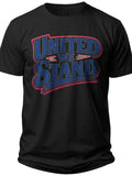 United We Stand Text Patriot Shirts for Men - Adult Unisex Tee