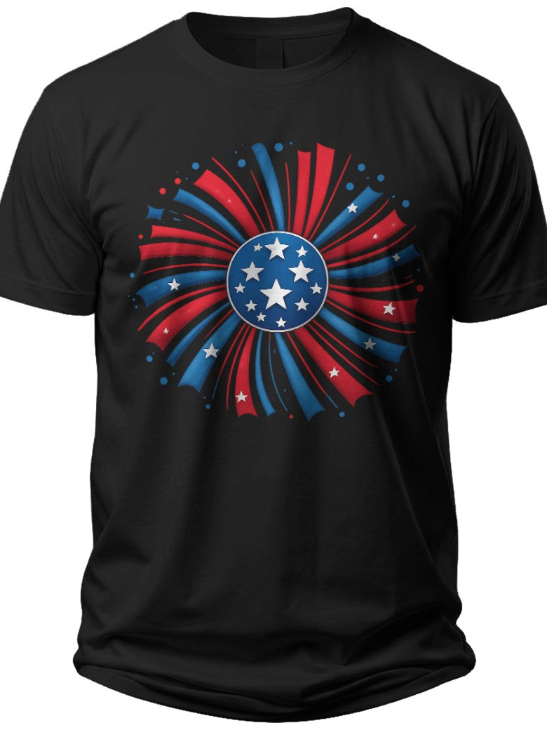 Stars and Stripes Burst America Tshirt - Adult Unisex Tee
