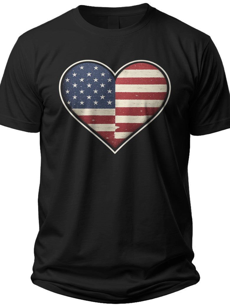Star Heart USA Womens Patriotic Shirts - Adult Unisex Tee