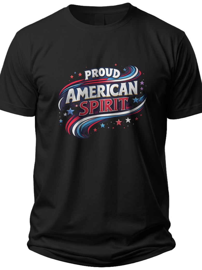 Proud American Spirit American Flag T Shirts for Men - Adult Unisex Tee