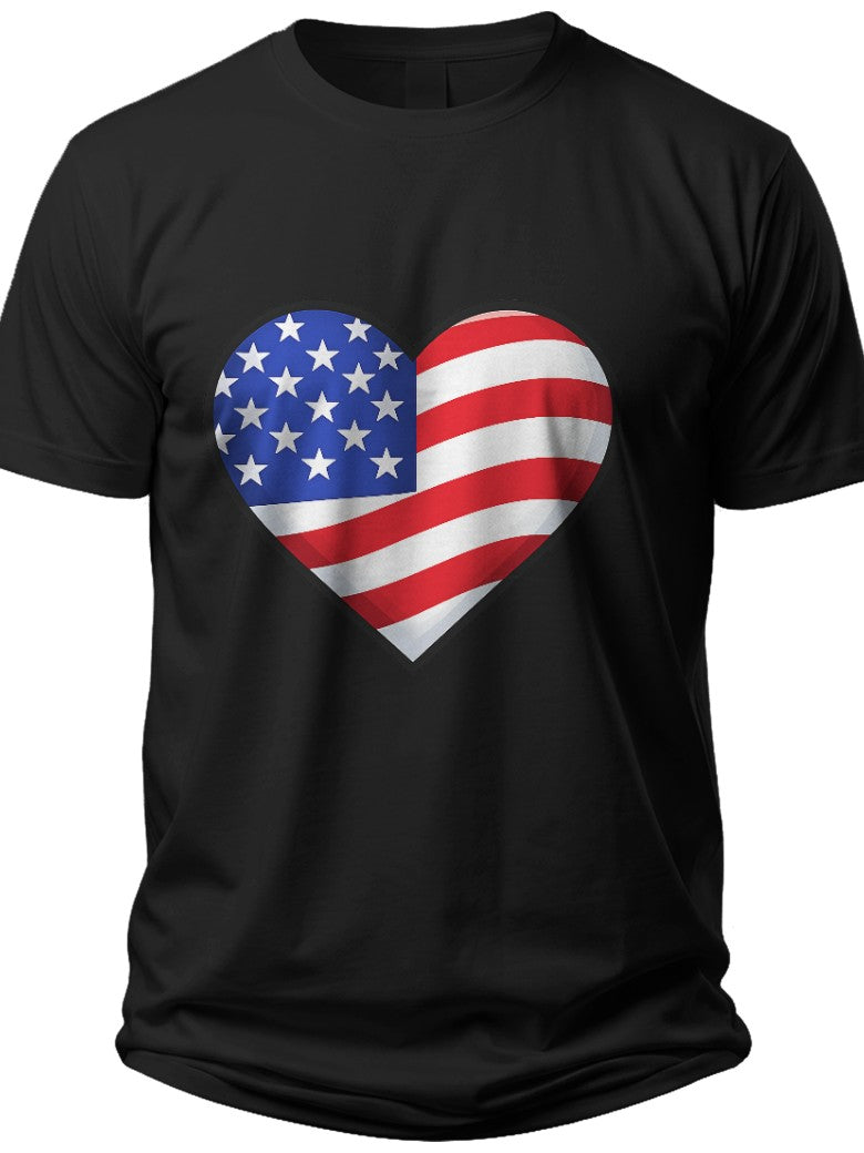Patriotic Heart Usa Tshirt Women - Adult Unisex Tee