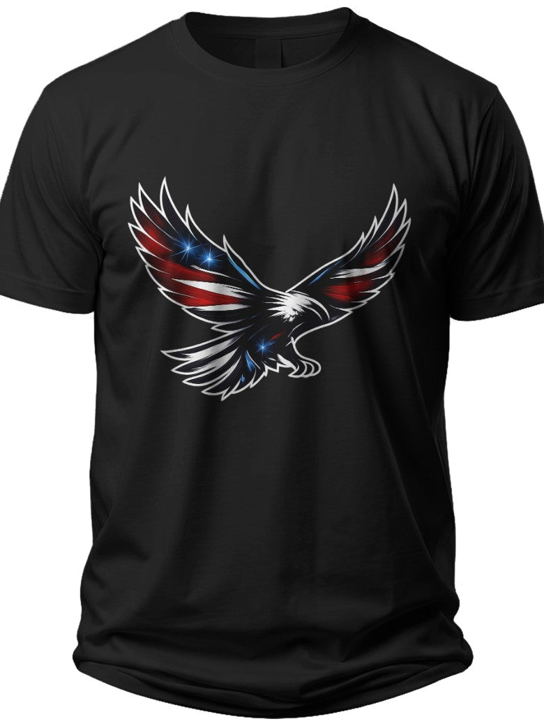 Patriotic Eagle Silhouette Red White and Blue Shirts for Men - Adult Unisex Tee