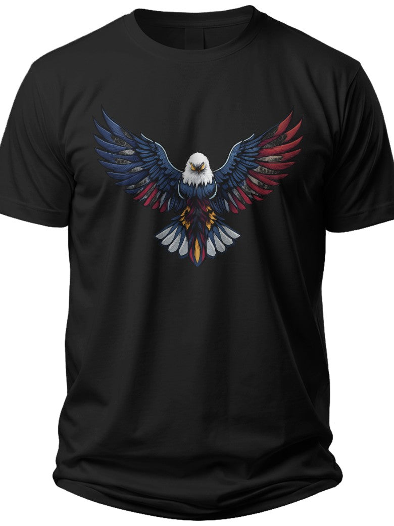 Patriotic Eagle Flight Mens American Flag Shirt - Adult Unisex Tee