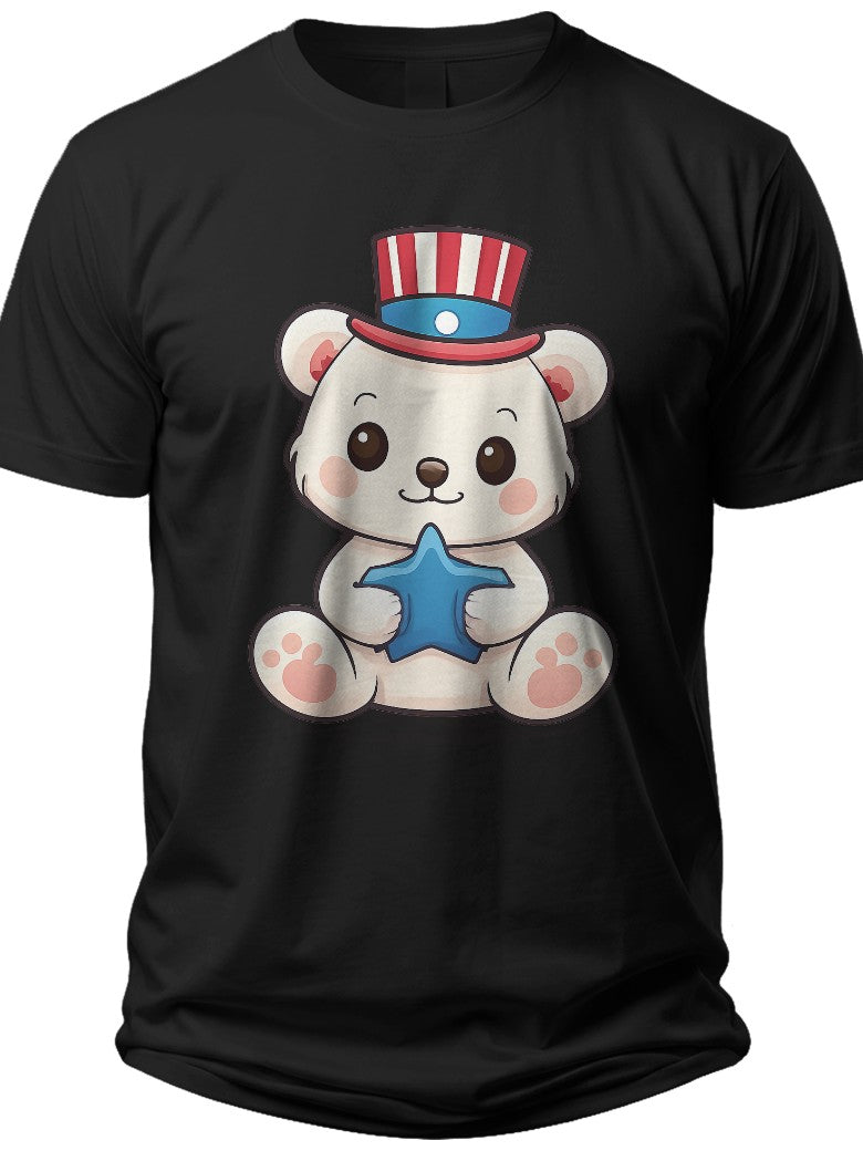 Patriotic Bear Cub Toddler Usa Shirt - Adult Unisex Tee
