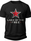 Land of the Free Star Red White and Blue Shirts for Men - Adult Unisex Tee