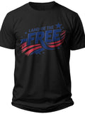Land of the Free American Flag T Shirts for Men - Adult Unisex Tee