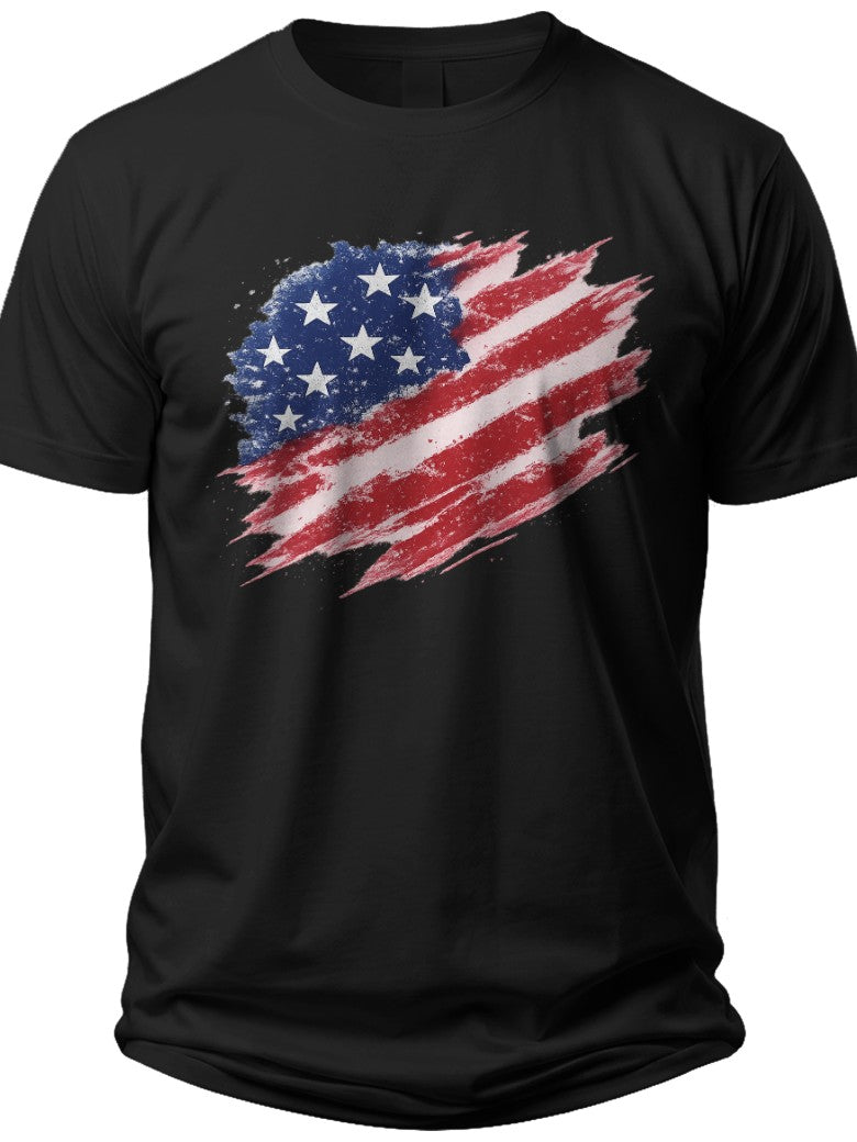Grunge Star and Stripes Usa Mens Shirt - Adult Unisex Tee
