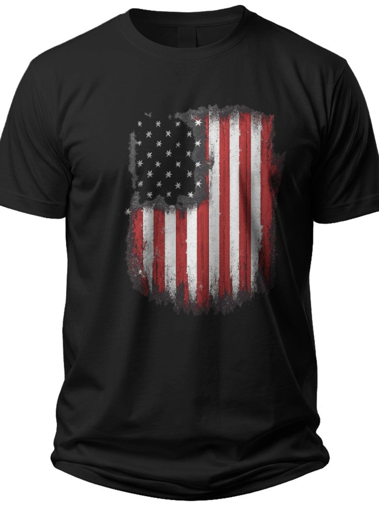 Distressed USA Flag American Flag T Shirts for Men - Adult Unisex Tee