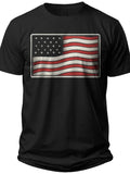 Distressed Retro Flag American Flag Button Up Shirt Men - Adult Unisex Tee
