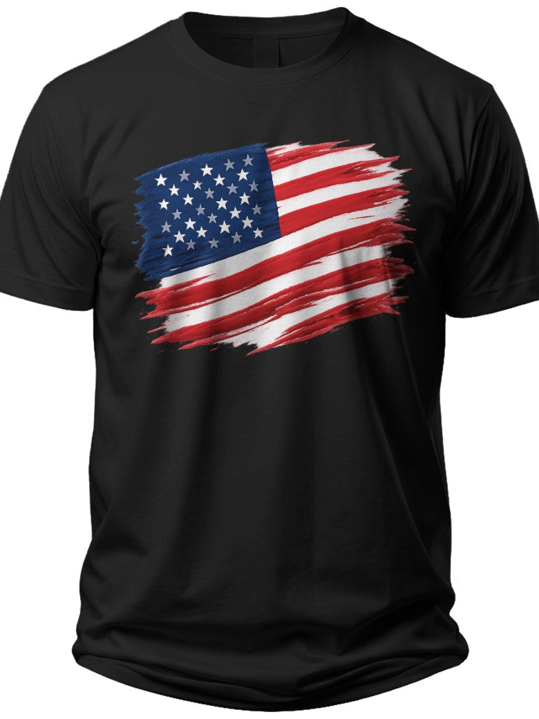 Abstract US Flag Usa Tshirt - Adult Unisex Tee