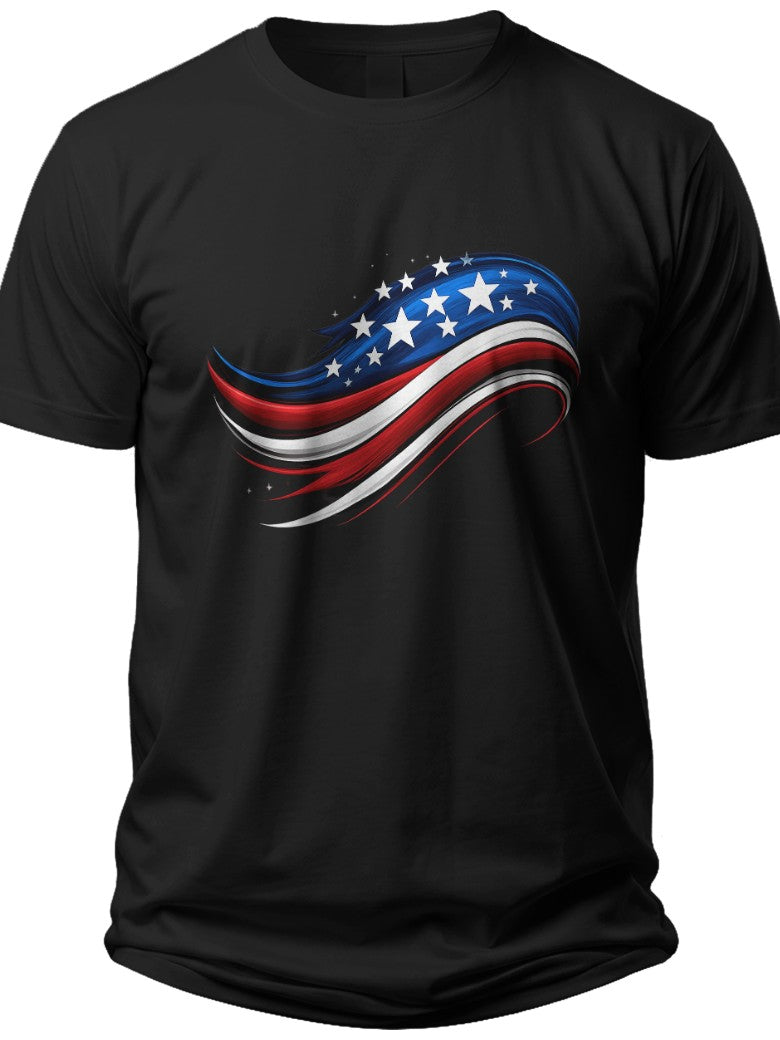 Abstract Flag Flow American Flag Shirt Men - Adult Unisex Tee