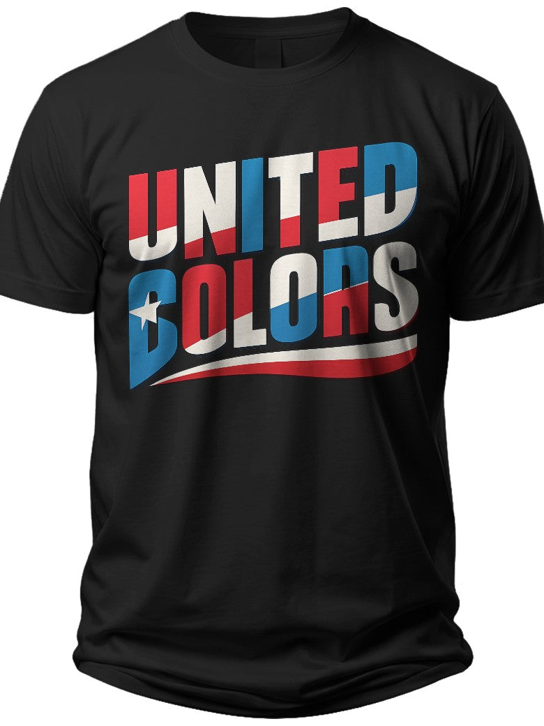 United Colors Text Red White and Blue Shirts - Adult Unisex Tee
