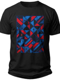 Stars and Stripes Geometric Red White and Blue Shirts - Adult Unisex Tee
