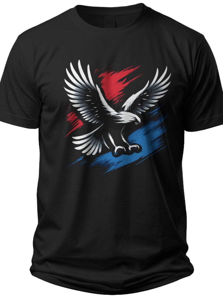 Soaring Eagle Silhouette Red White and Blue Shirts - Adult Unisex Tee