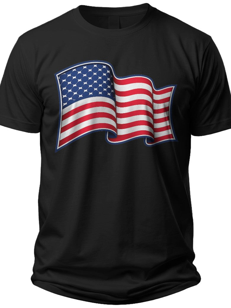 Waving Glory American Flag Button Up Shirt - Adult Unisex Tee
