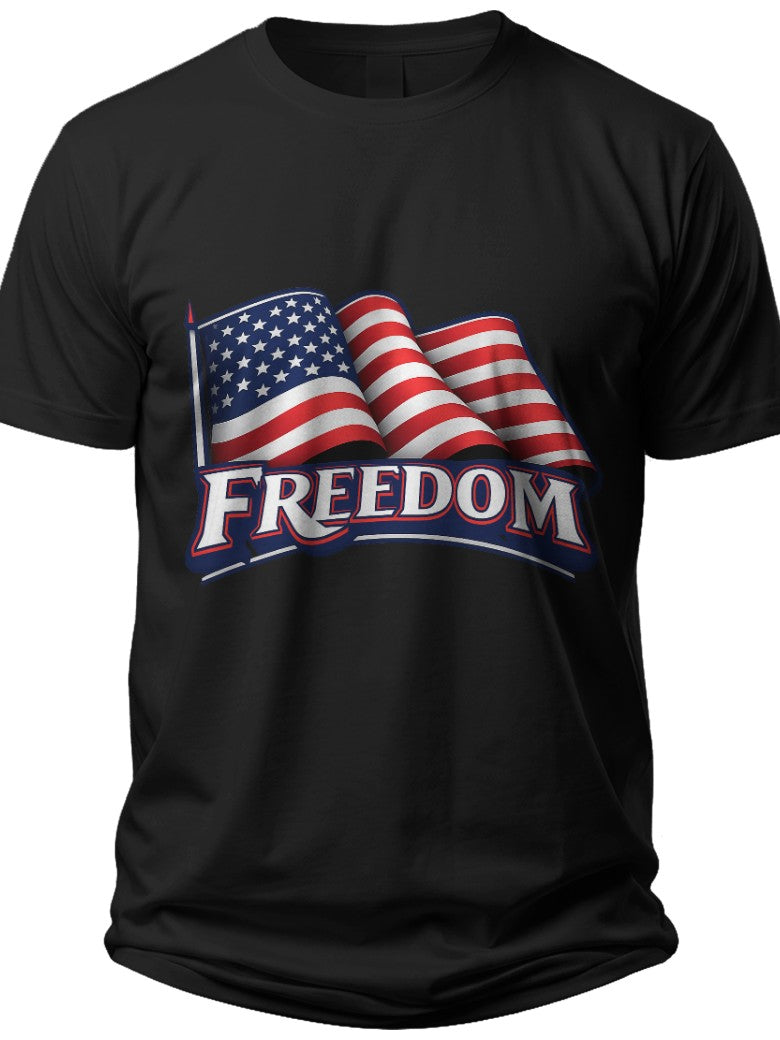 Waving Freedom Flag American Flag Shirts for Men - Adult Unisex Tee