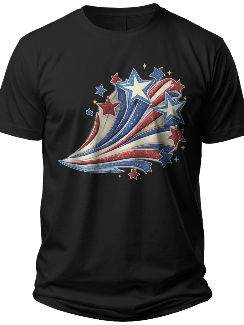 Vintage Flag Swirl Stars and Stripes Shirts for Women - Adult Unisex Tee