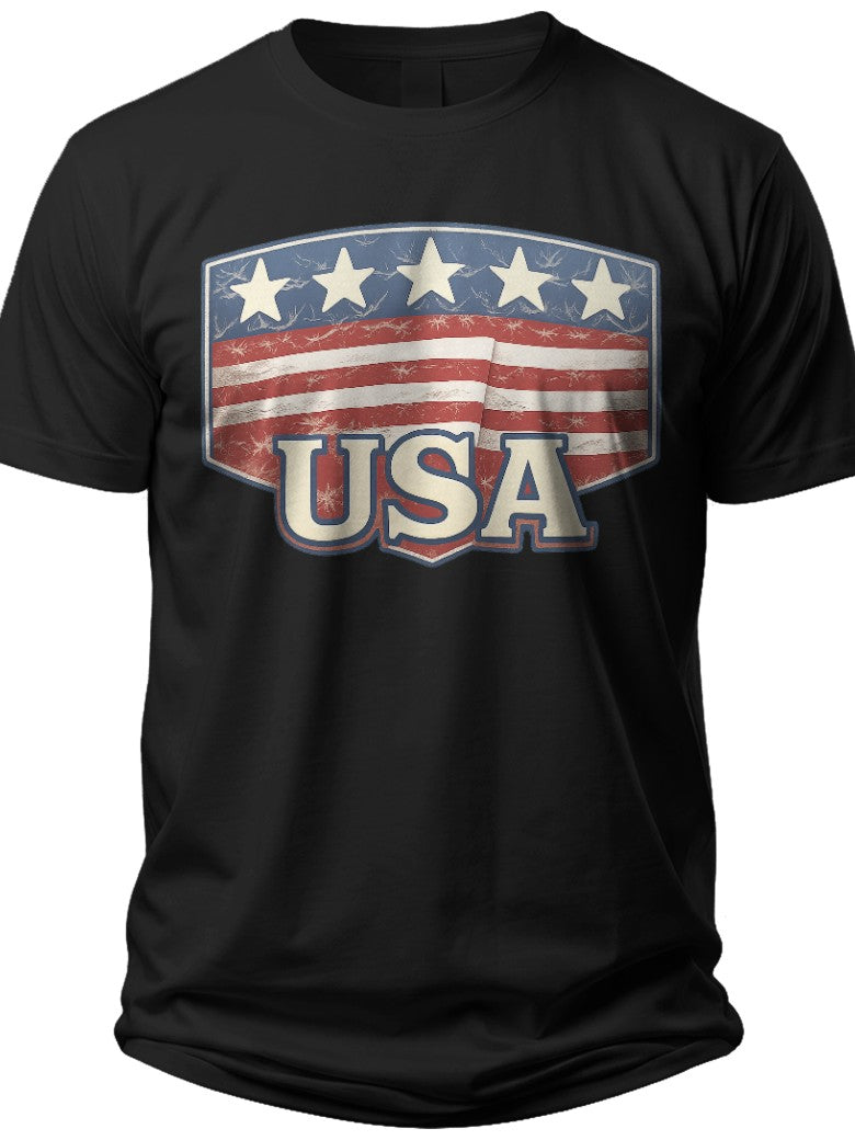 Vintage Americana Flag American Flag T-shirts - Adult Unisex Tee