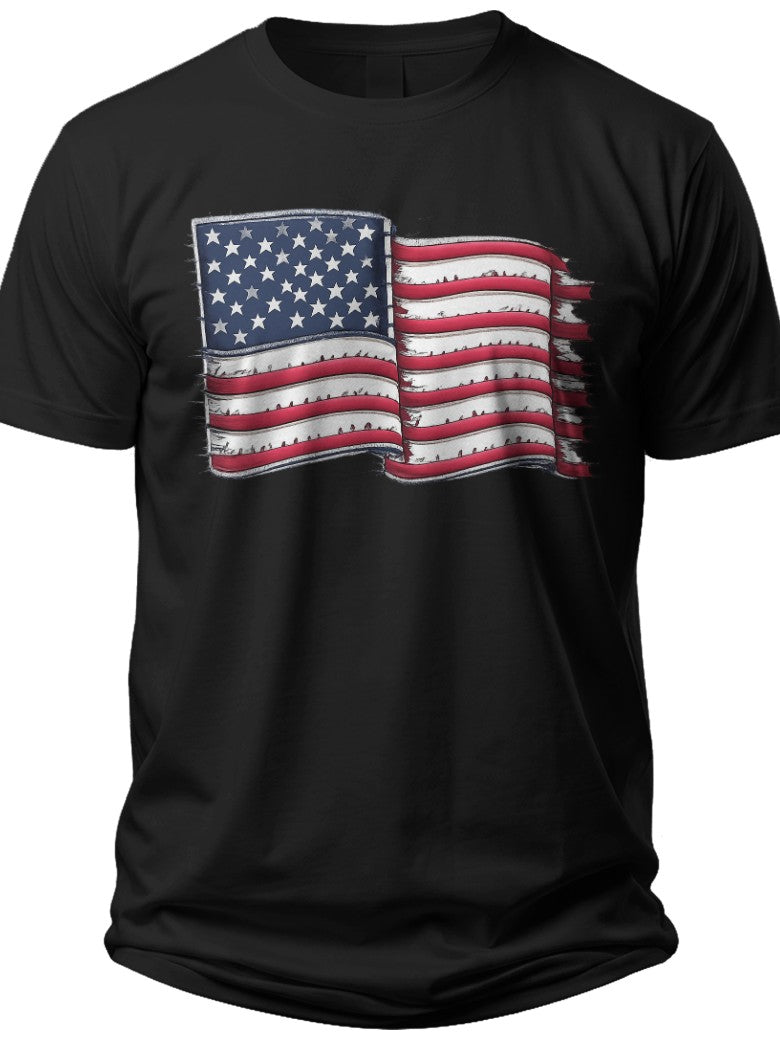Vintage American Flag Mens America Shirt - Adult Unisex Tee