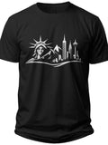 USA Landmark Silhouette Living in America Shirt - Adult Unisex Tee