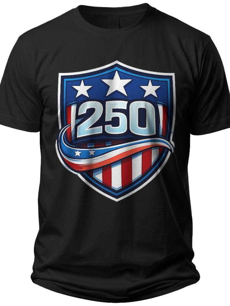 United 250 Shield Mens 250 Anniversary Usa Shirt Made in Usa - Adult Unisex Tee