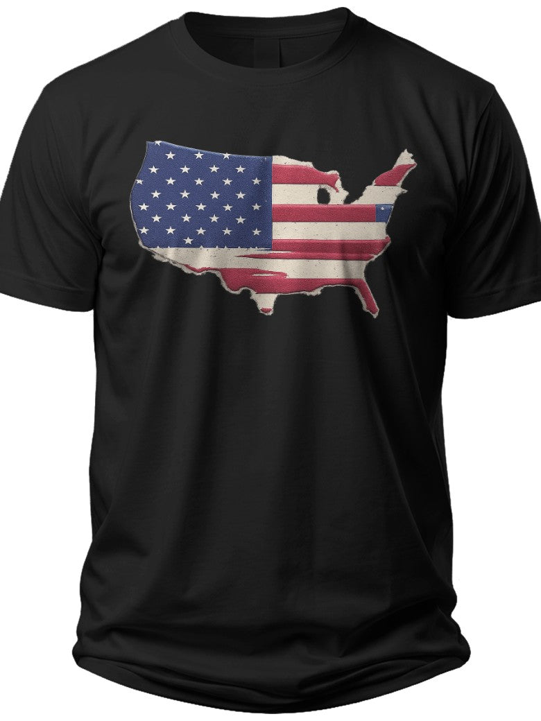 Star-Spangled USA Map Usa Shirt Women - Adult Unisex Tee