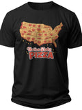 Pizza USA Map Funny Usa Shirt - Adult Unisex Tee