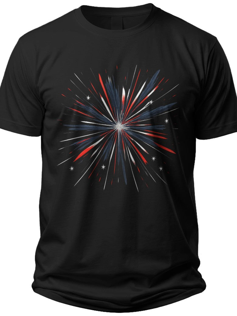 Patriotic Starburst Red White and Blue Shirt - Adult Unisex Tee