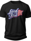 Land Of The Free Text Mens America Shirt - Adult Unisex Tee