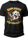 Explosive Personality Funny Usa Shirt - Adult Unisex Tee