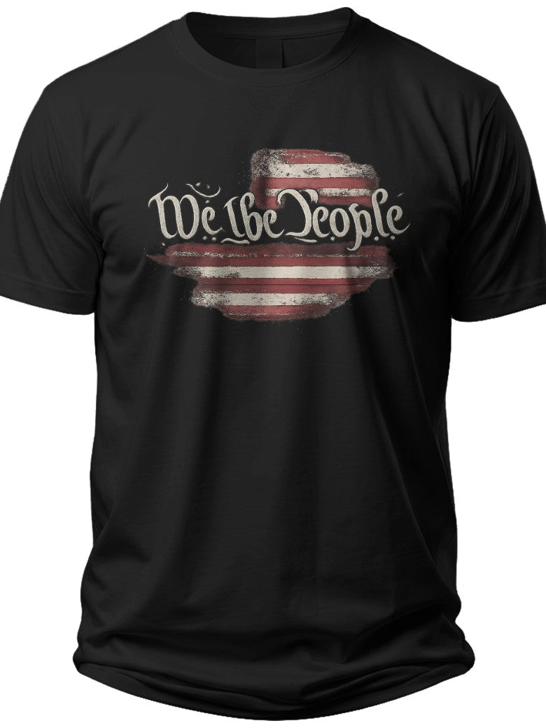 Constitutional Flag Text We the People T Shirt Women - Adult Unisex Tee
