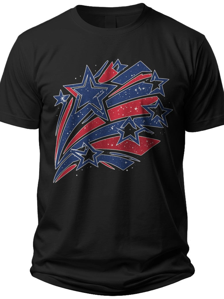 Abstract Patriotic Geometry Red White and Blue Shirt - Adult Unisex Tee