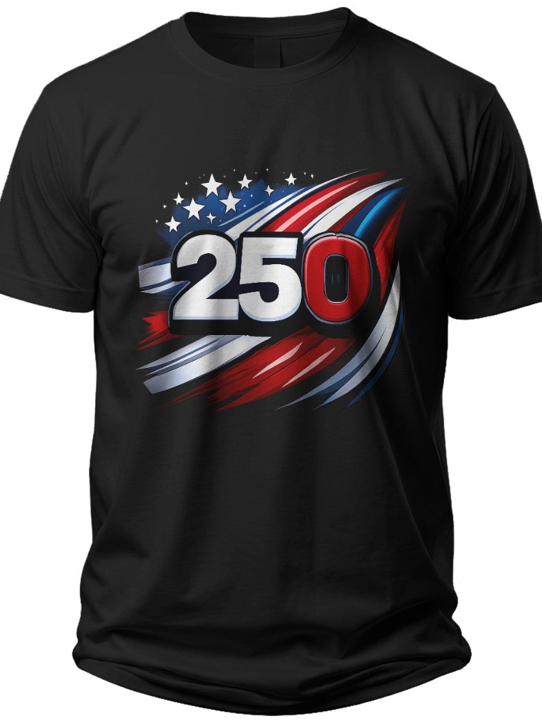Stars Stripes 250 America 250 Personalized Shirts Hats Apparel - Adult Unisex Tee