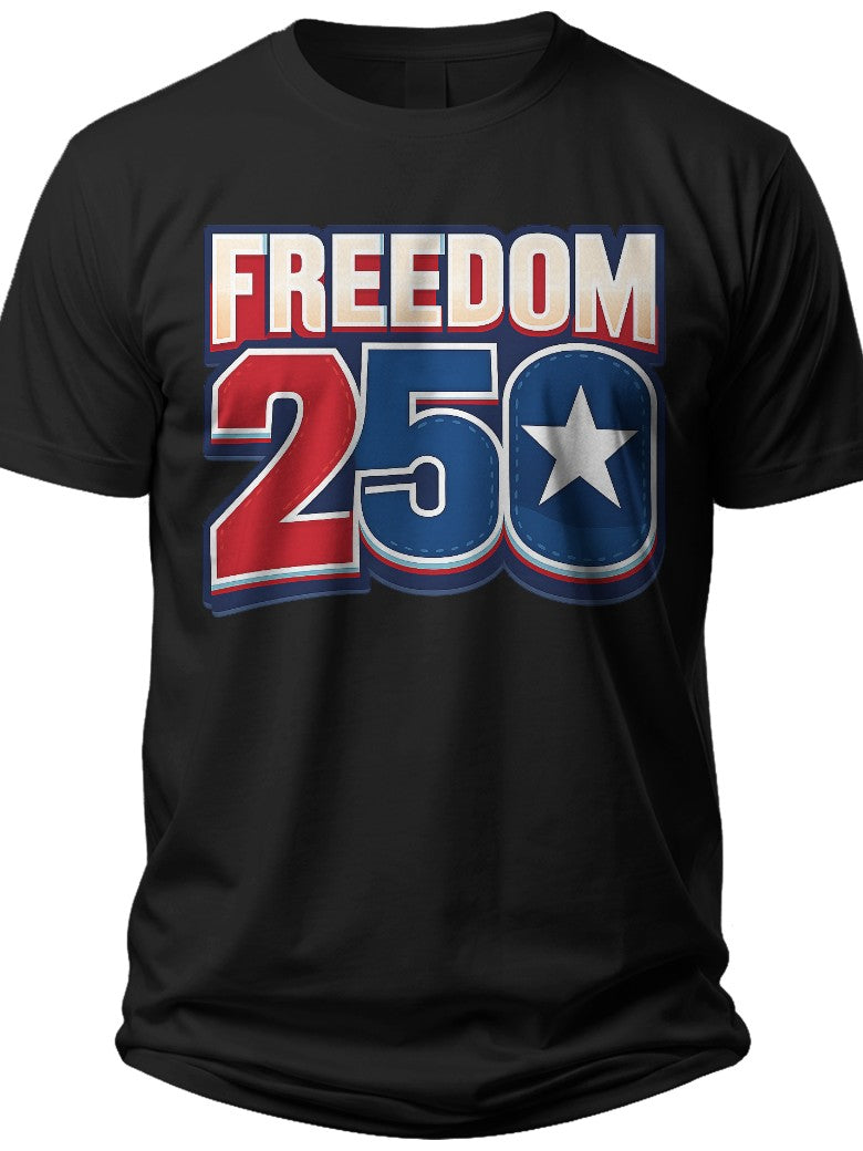 Freedom 250 Text Art Freedom 250 Shirt - Adult Unisex Tee
