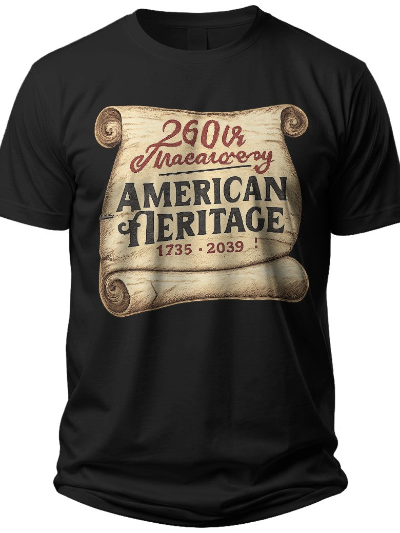 250th Heritage Scroll 250th Anniversary Usa Shirt Men - Adult Unisex Tee