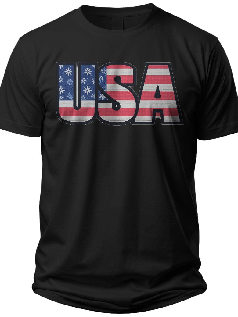 USA Bold Type Women's Patriotic Shirts - Adult Unisex Tee