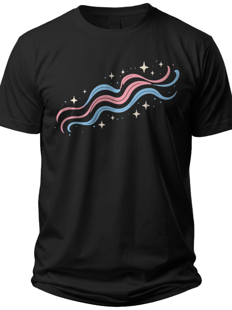 Starry Waves Doodle Red White Blue Shirts for Women - Adult Unisex Tee