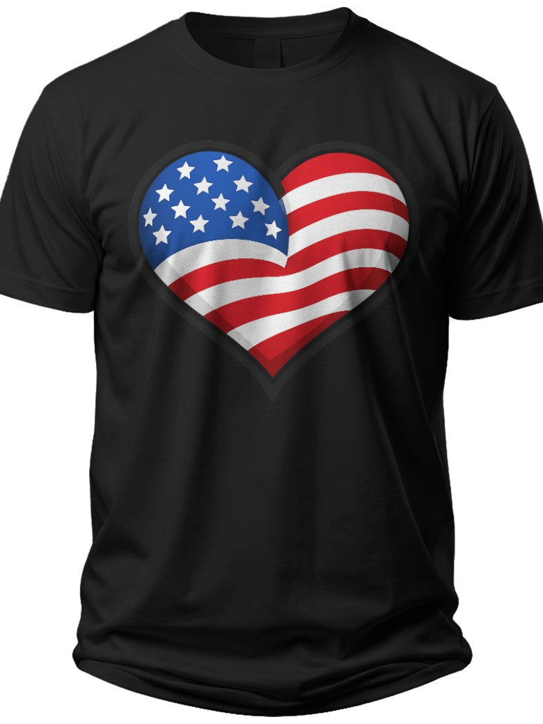 Patriotic Heart Patriotic Womens Shirts - Adult Unisex Tee