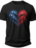 Patriotic Heart Bloom Red White Blue Shirts for Women - Adult Unisex Tee