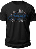 America Celebration Script Patriotic Womens Shirts - Adult Unisex Tee